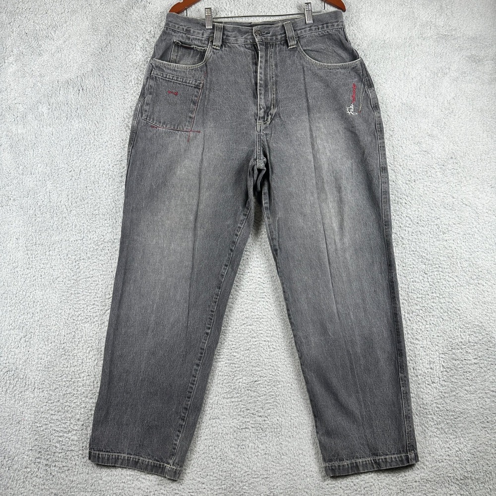 FUBU The Collection Vintage 90s Baggy Jeans Mens 36x31 Black Denim Hip Hop Loose